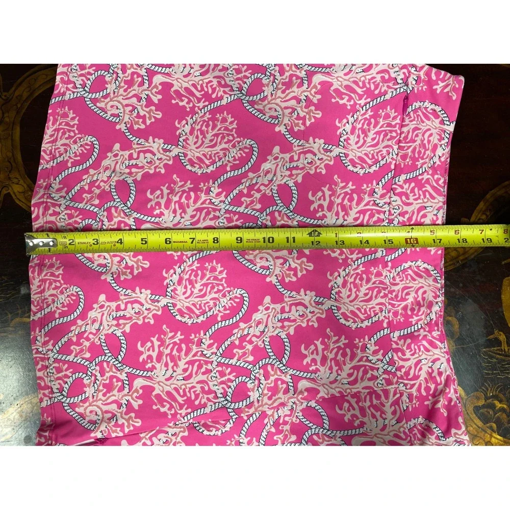 Lulu B Pink Coral Rope Nautical Skort Pickleball Golf Chic Resort Wear UPF 50 M - Picture 5 of 12